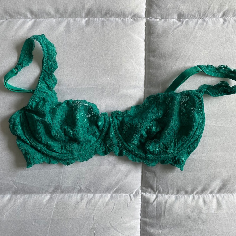 Cosa Bella 32C underwire lace teal bra